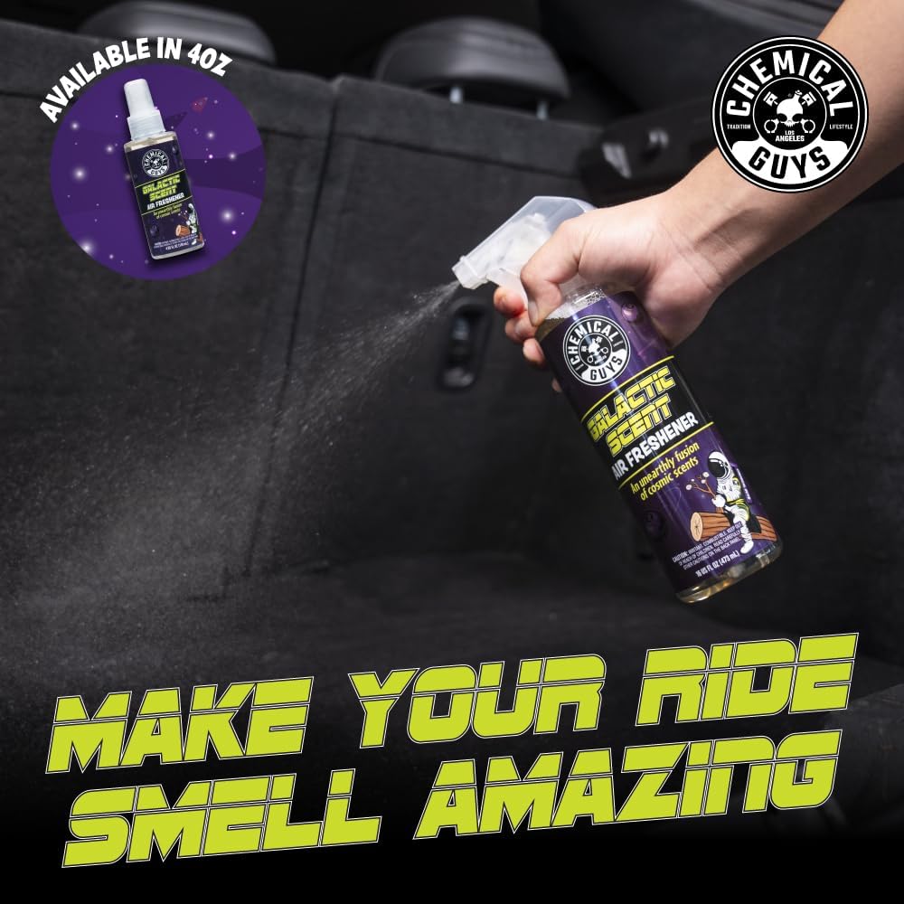 Chemical Guys New Car Scent Air Freshener and Odor Eliminator, 16 fl oz with 3 Pack of Hanging Air Fresheners (Great for Cars, Trucks, SUVs, RVs, Home, Office, Dorm Room & More) - HOL459