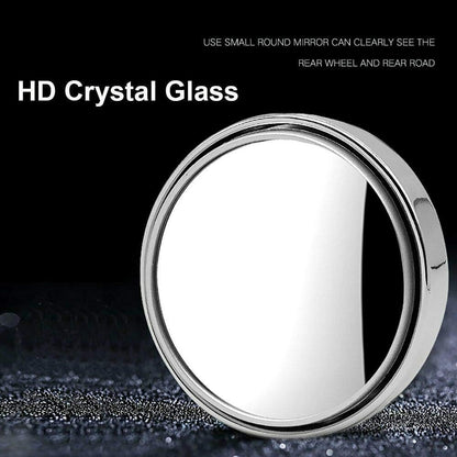 2 pcs Blind Spot Mirrors, 2" Round HD Glass Convex 360° Wide Angle Side Rear View Mirror with ABS Housing for Cars SUV and Trucks, Black, Pack of 2