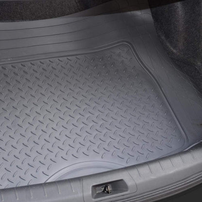 Motor Trend FlexTough Performance All Weather Rubber Car Mats with Cargo Liner - Full Set Front & Rear Floor Mats for Cars Truck SUV, Automotive Floor Mats (Black)