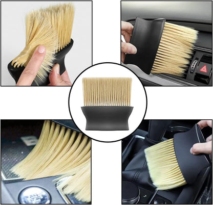 Ziciner 2 PCS Double Head Brush for Car Clean, Soft Auto Interior Duster Detailing Brushes, Universal Vehicle Dashboard Screen, Air Vents, Computer etc Cleaning Tool Accessories (Black)