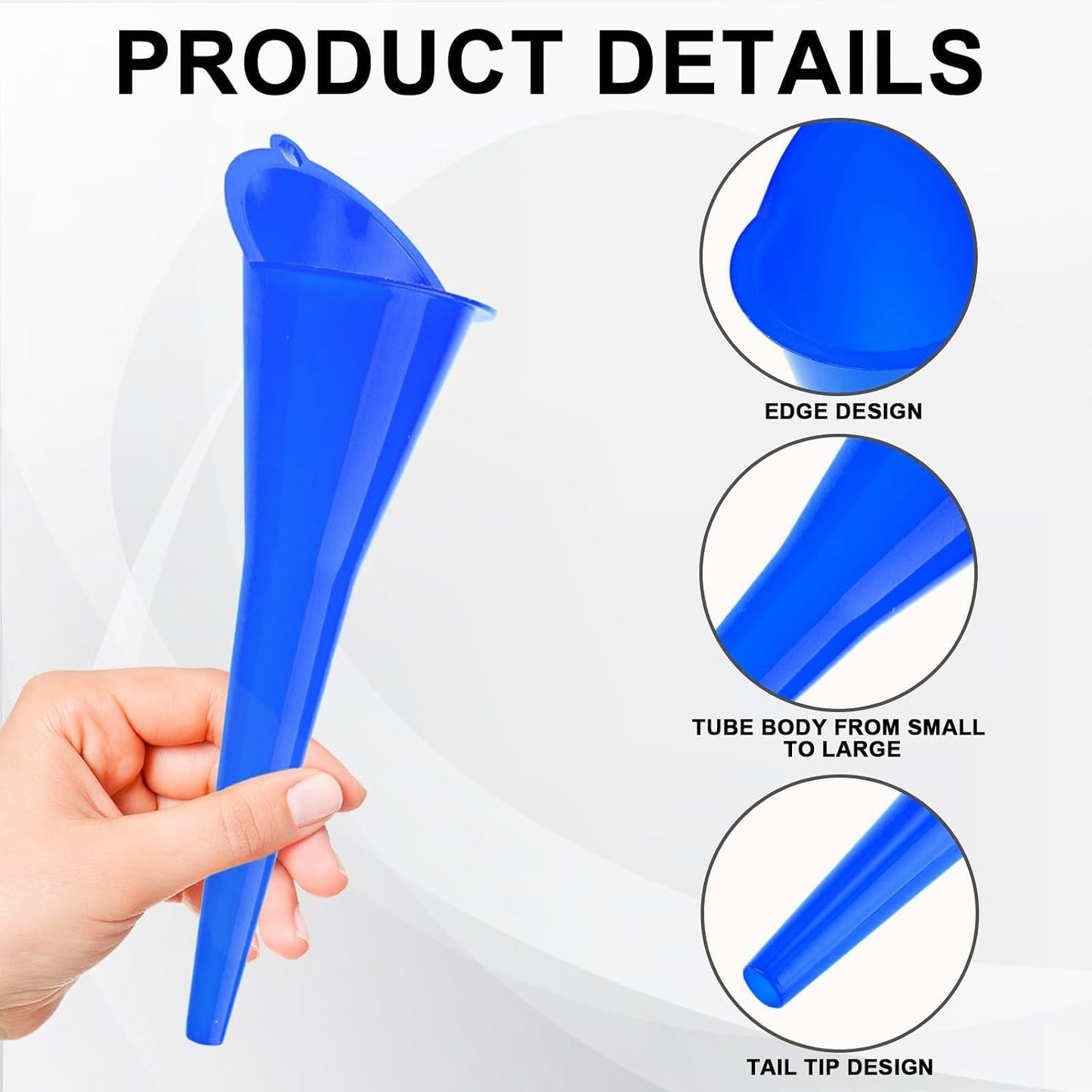 Long-Neck Oil Funnel for Automotive – Multi-Function Plastic Funnel for Oil, Gas & Lubricants – Universal Car Accessory (Black (1-Pack))