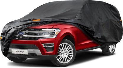 Kayme Sedan Car Cover Waterproof All Weather for Automobiles - See Vehicle Size Chart for Accurate Fit - Outdoor Full Exterior Cover Sun Rain Snow UV Protection with Zipper. Size A4 (See Size Chart)
