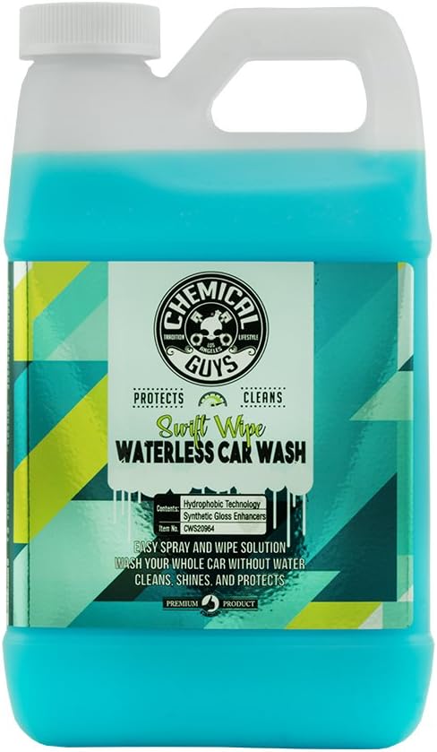 Chemical Guys Swift Wipe Sprayable Waterless Car Wash Spray - Spray and Wipe to Safely Clean and Shine Cars, Trucks, Motorcycles, RV & More, High Lubrication Formula, 128 oz