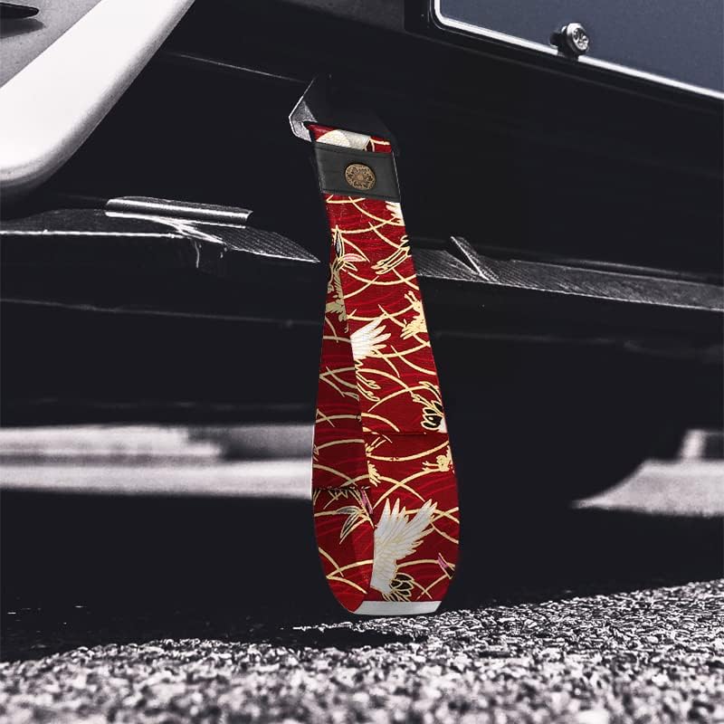 RASTP Racing Tow Strap, Car Modification Sports Trailer Belt Fit for Front or Rear Front Bumper Decorative (Red)
