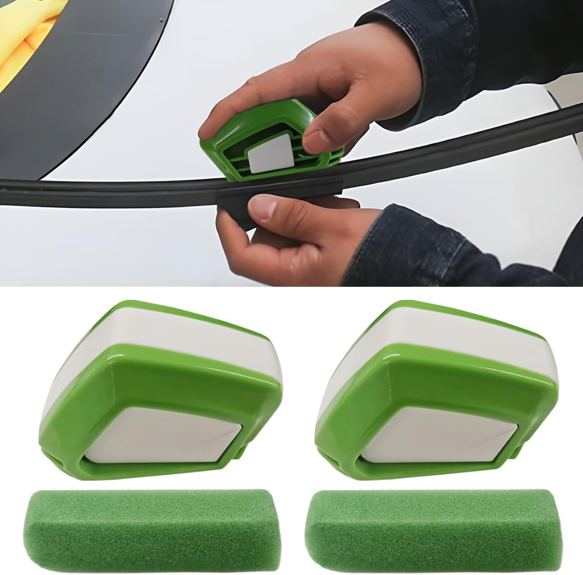 Car Windshield Wiper Repair Tool, ABS Car Windshield Wiper Regroover, Universal Portable Blades Cutter Cleaning Tool with Sponge, Multi-function Quickly Restorer Accessory for Most Cars (1 Set)