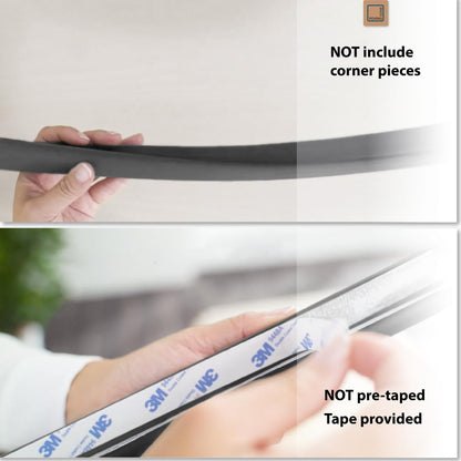 Roving Cove HeftyFit Edge Protector for Baby Proofing (6ft Large Edge Only), Heavy-Duty Soft Rubber Foam Furniture Edge Bumper Guards, Desk Edge Cushion, Wall Corner Covers, 3M Adhesive, Onyx Black