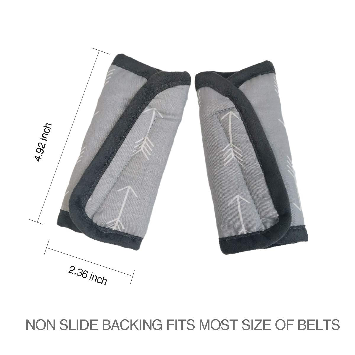 Car Seat Strap Covers for Baby Kids, Seat Belt Covers Strap Pads Cushion for boy Girl, Protect Neck and Shoulder rubbing, Anti-Slip Design, Universal for Stroller/Carrier/Pushchair Grey