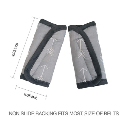 Car Seat Strap Covers for Baby Kids, Seat Belt Covers Strap Pads Cushion for boy Girl, Protect Neck and Shoulder rubbing, Anti-Slip Design, Universal for Stroller/Carrier/Pushchair Grey