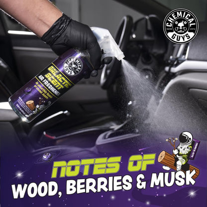 Chemical Guys New Car Scent Air Freshener and Odor Eliminator, 16 fl oz with 3 Pack of Hanging Air Fresheners (Great for Cars, Trucks, SUVs, RVs, Home, Office, Dorm Room & More) - HOL459