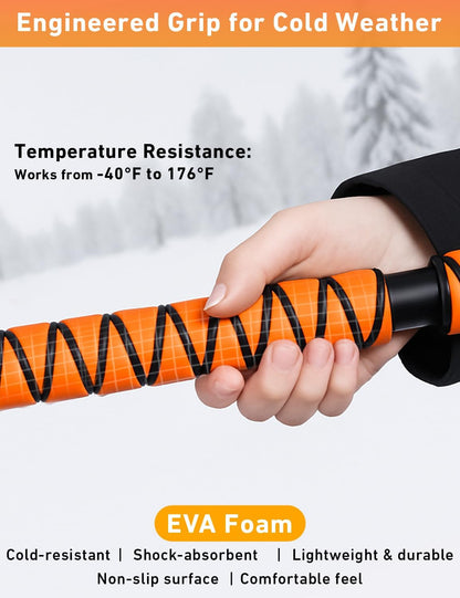EcoNour 27" 3 in 1 Snow Brush with ice Scraper for car Windshield and Window | 360° Aluminum Rotatable Snow Brush for car | Winter Snow Removal Tools with Detachable Foam Grip | Winter Car Accessories