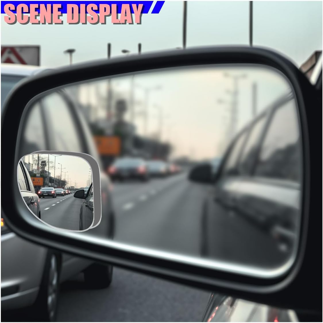 2PCS Heart Shaped Car Blind Spot Mirrors, HD Glass Wide Angle Side Mirrors for Enhanced Safety, Adjustable Frameless Rear View Mirror, Universal Car Exterior Accessories(Heart)