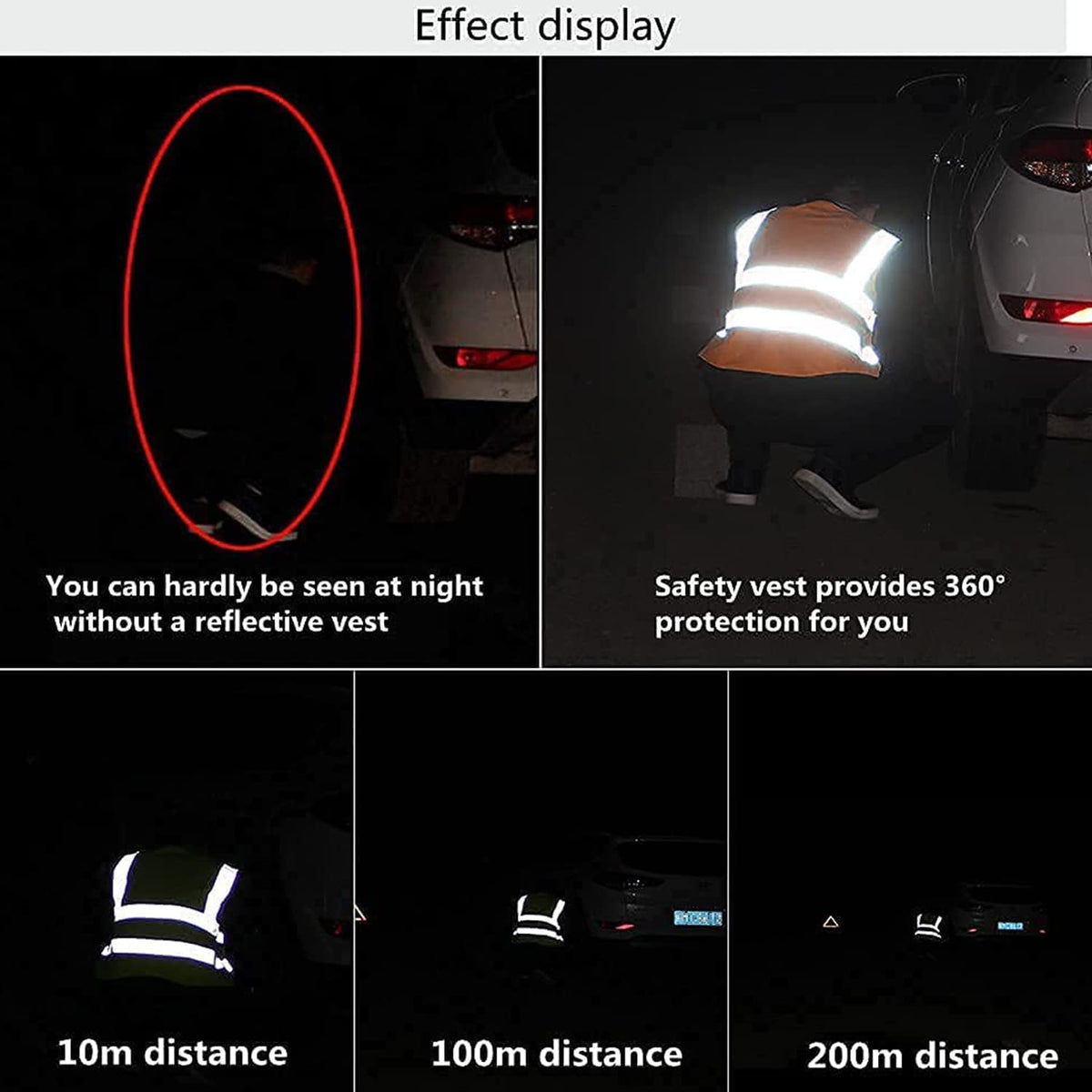 Reflective Safety Vest for Women Men High Visibility Security With Pocket Zipper Front Meet ANSI/ISEA Standard