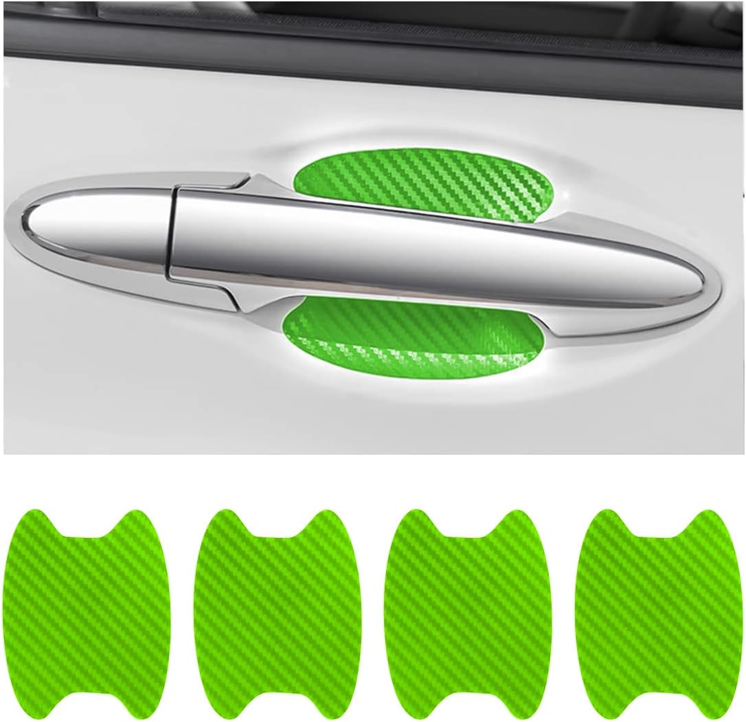 4PCS Sticker, Carbon Fiber Anti-Scratches Car Door Cup Protector, Non-Marking Auto Door Handle Protective Film, Universal for Most Car Handles (Black/4PCS)