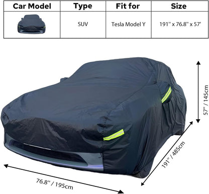 Car Cover Waterproof All Weather for Automobiles, Outdoor Full Exterior Covers for Sedan Black(Suggest Car Length from 194"-208")