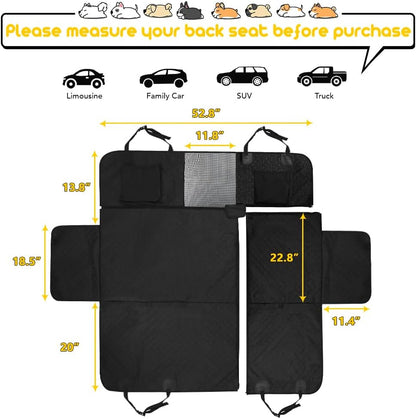 Vailge Dog Car Seat Cover for Back Seat, 100% Waterproof Back Seat Pet Cover for Dogs with Mesh Window, Scratch Prevent Antinslip Dog Hammock for Car