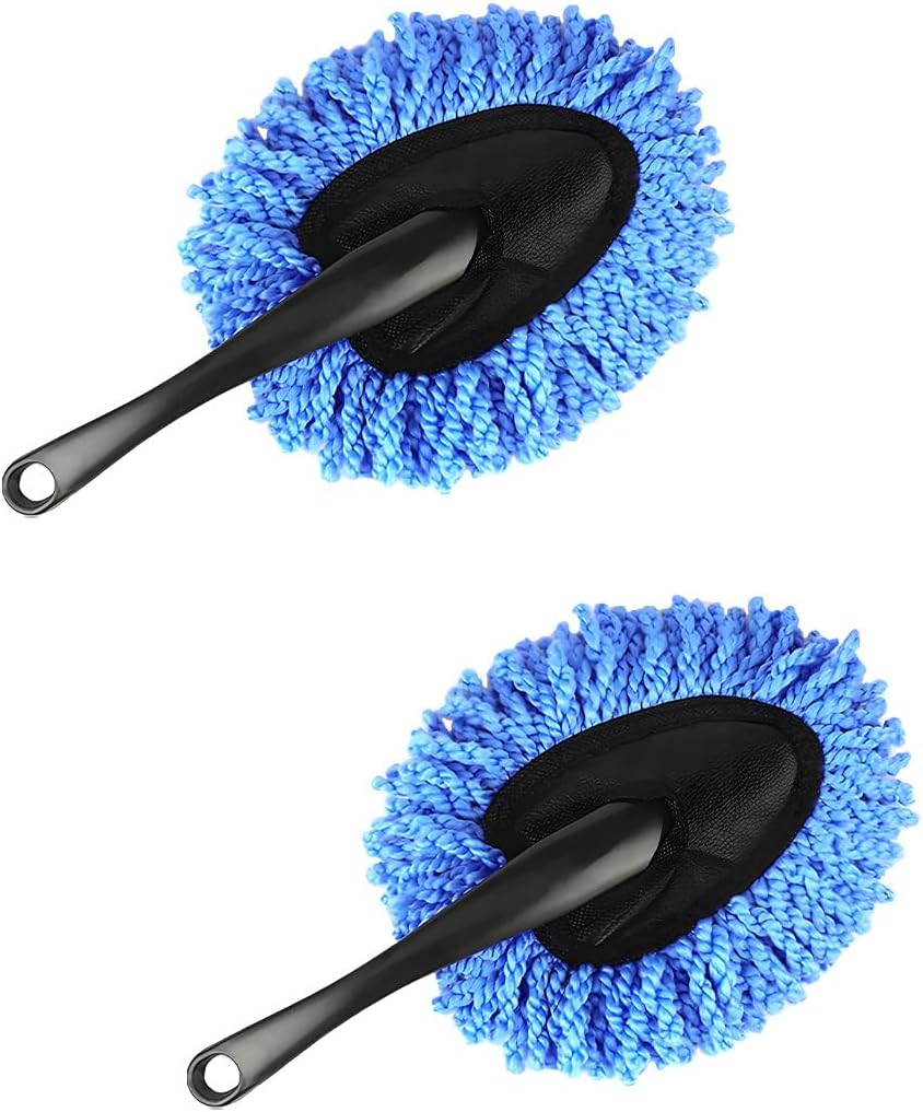KVAEY Car Dash Duster Brush, Super Soft Microfiber Multi-Functional Car Cleaning Brush, Scratch Free Dash Dusting Tool with a Anti-Skid Handle for Vehicle Home Kitchen Cleaning (Gray)