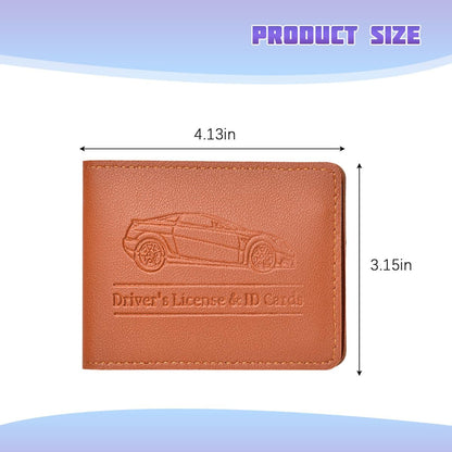 Car Registration Insurance Holder, Vehicle Document Glove Box Organizer, Small Automotive Interior Comparment Driver License Case Accessories for Men Women, Universal Fit (Red)