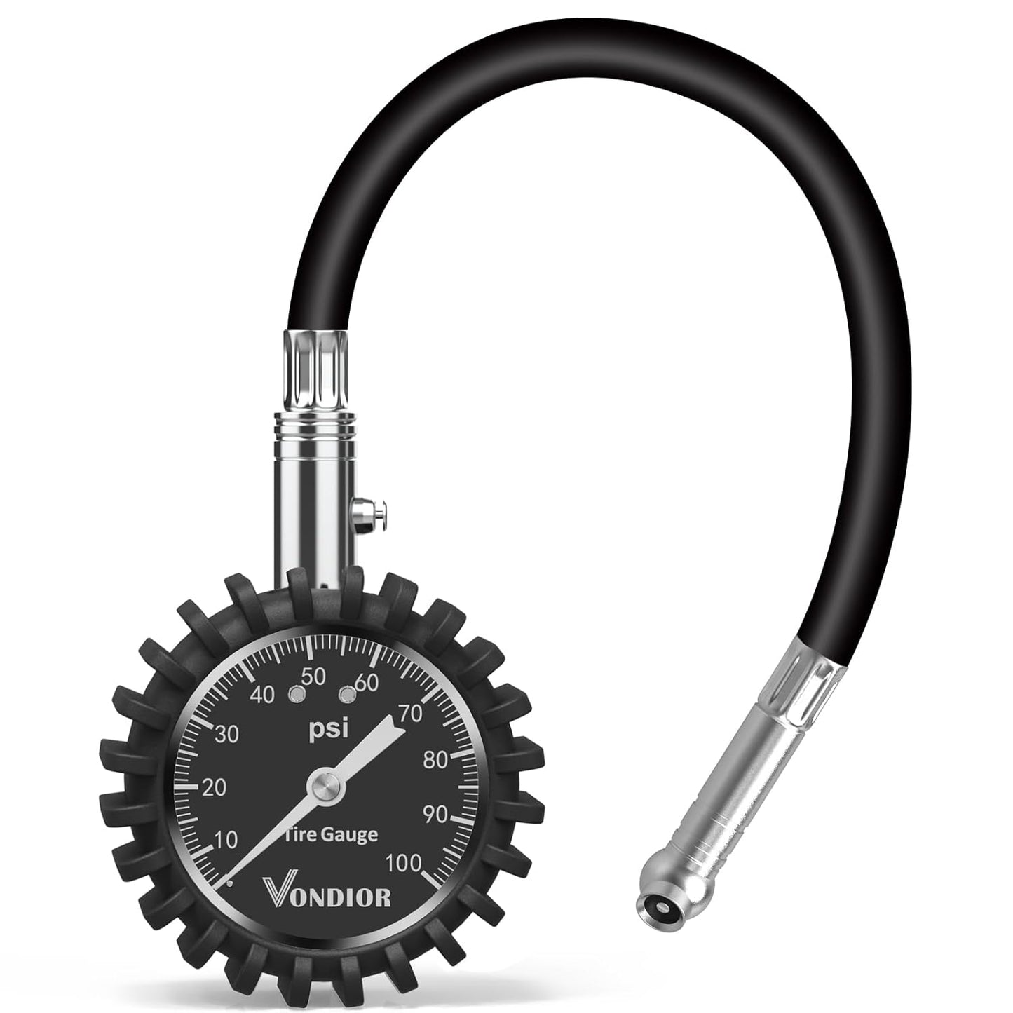 Tire Pressure Gauge - (0-60 PSI) Heavy Duty, Certified ANSI Accurate with Large 2 Inch Easy to Read Glow Dial, Low - High Air Pressure Gauge. Tire Gauge for Car and Trucks Tires by Vondior