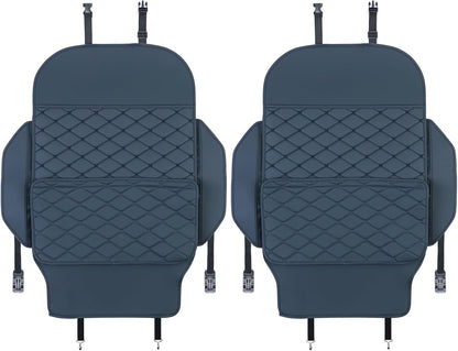 TAIKOO Seat Back Protector + Large Capacity Pocket Storage Organizer,Preventing the Impact of Children Stepping on the Seat Backrest (Black)