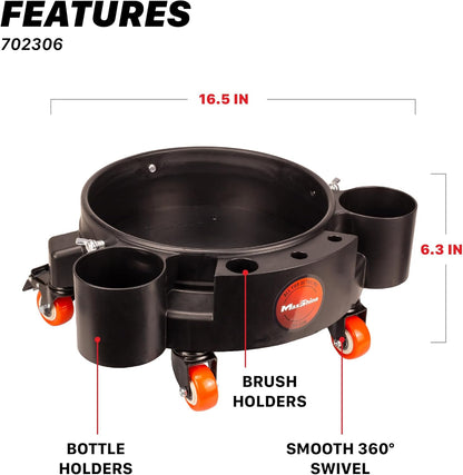 Maxshine 3.5 Gallon Universal Detailing Bucket (Red) – Car Wash Bucket for Scratch-Free Washing – Garage Storage & Auto Detailing Tool Holder – Holds Soap, Foam Cannon, Brushes, Microfiber Towels