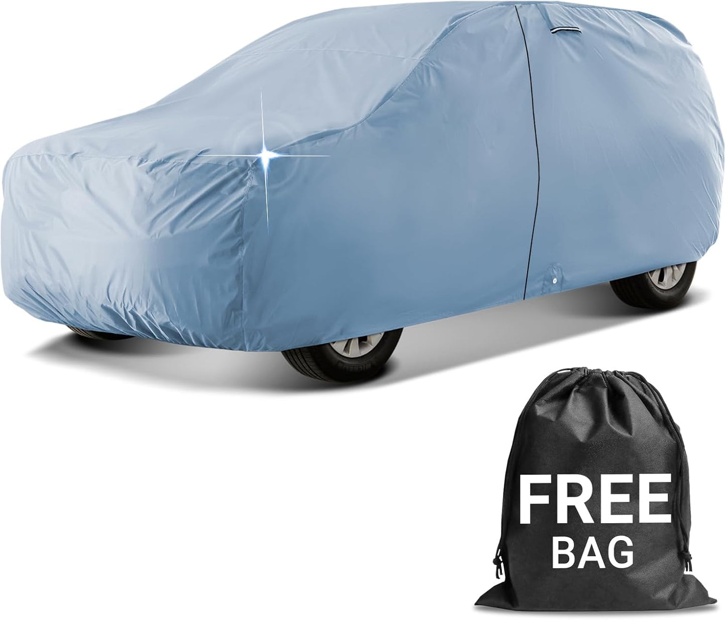 iCarCover 15-Layer Car Cover Waterproof All Weather | Premium Quality Car Covers for Automobiles, UV Protection, El Camino, Impala, Bel Air, Monte Carlo, Galaxie, Charger, Size C21 (See Size Chart) - Colors C