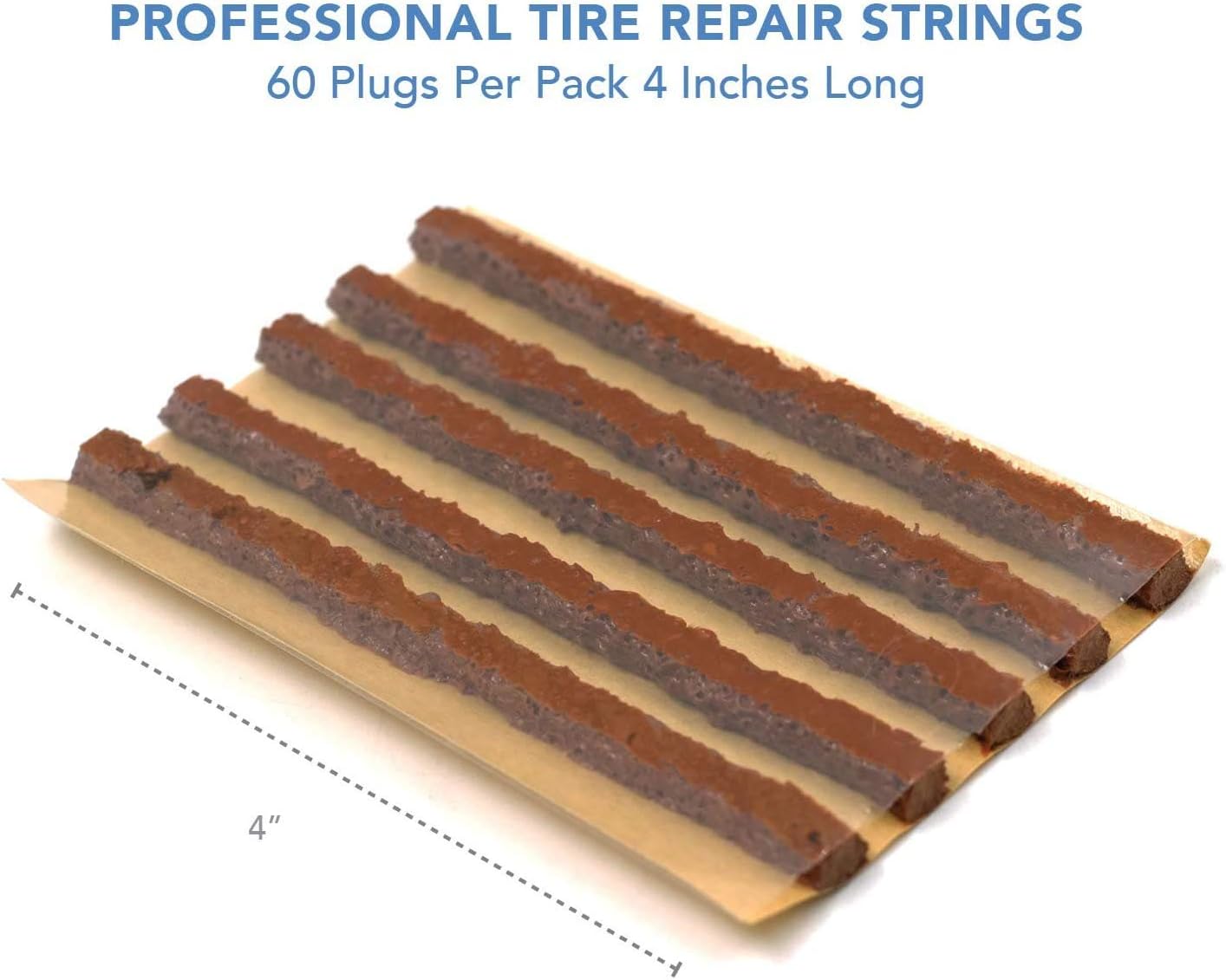 CKAuto 30pcs 4" Black Tire Repair Strings, Automotive Tool Tire Repair Plugs for Tubeless Off-Road Tires Car, Bike, ATV, UTV, Wheelbarrow, Mower