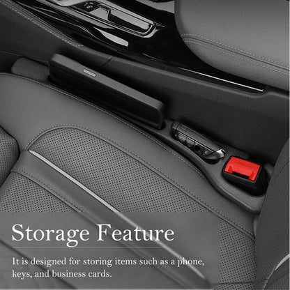 Car Seat Gap Filler 2-Pack, Universal Car Seat Gap Filler Organizer, Seat Gap Plug – Fills Gap Between Seat & Console, Drop-Proof Guard for Phones, Keys & Cards, Fits Cars, SUVs, Trucks, Black