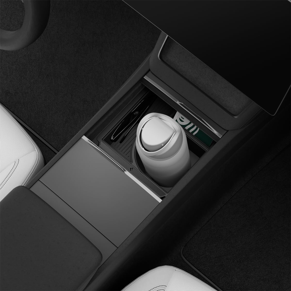 Spigen Center Console Organizer for Tesla Model Y Juniper (Only Premium & Performance 2026) and Model 3 Highland (Standard, Premium & Performance 2024/25/26) with Smooth Slide Technology - [Sliding]