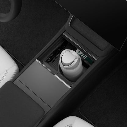 Spigen Center Console Organizer for Tesla Model Y Juniper (Only Premium & Performance 2026) and Model 3 Highland (Standard, Premium & Performance 2024/25/26) with Smooth Slide Technology - [Sliding]