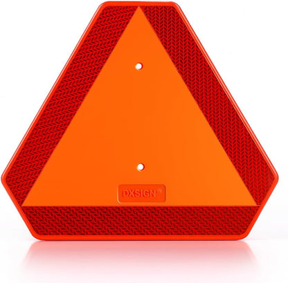 Slow Moving Vehicle Safety Sign,Slow Moving Vehicle Triangle Sign,Plastic 14"x16" Engineering Grade Reflective for Golf Cart (Plastic)