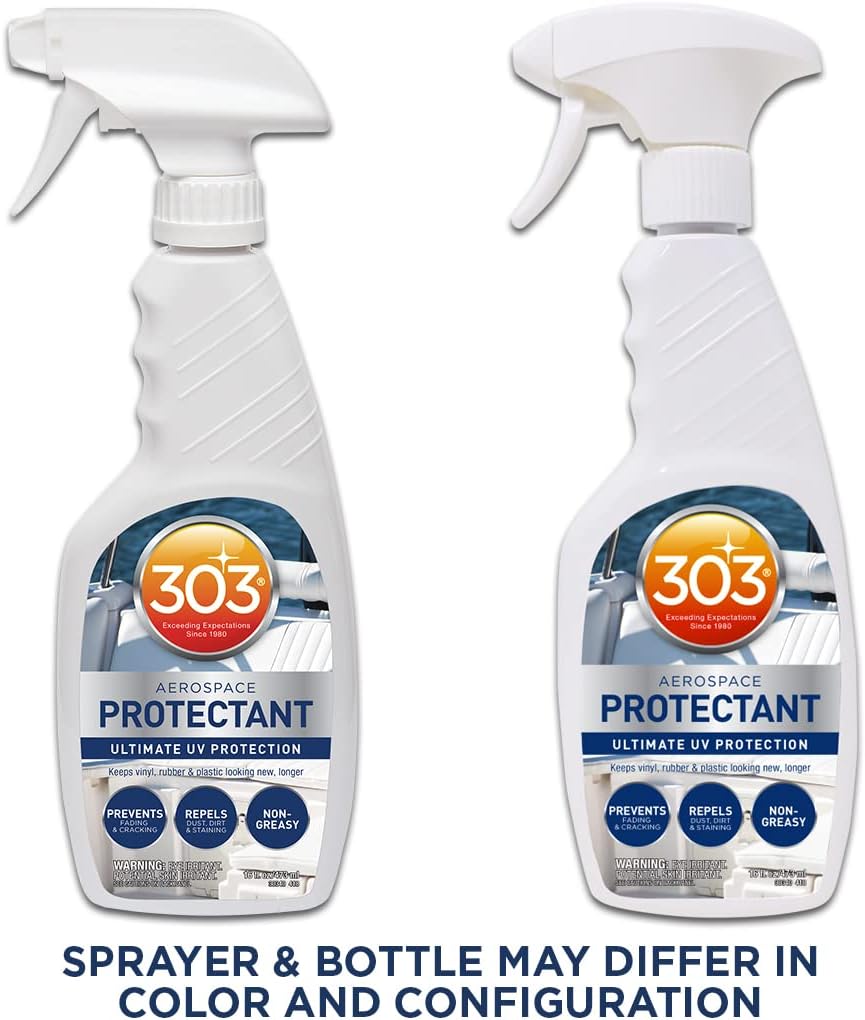 303 Products Marine Aerospace Protectant Spray, UV Protection for Boat Vinyl & Surfaces – Repels Dust, Dirt & Staining, Matte Finish, Restores Like-New Appearance, 32 oz