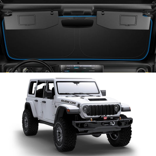 Spigen ZeroGap Windshield Sunshade for Tesla Model Y & 3, Maximum UV & Heat Protection, Dual Layer with Pocket | Car Accessories for Model Y Juniper, Model Y L, Model 3 Highland | Gift for Tesla Owner