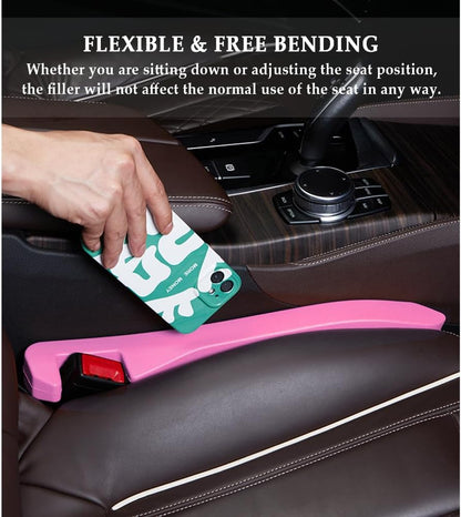 IHOTDER 2PCS Car Seat Gap Filler - Car Seat Gap Filler Organizer for Holding Phone,Key,Purse - Universal Car Gap Filler Fits Car Truck SUV Car Interior Accessories (Black/2PCS)…