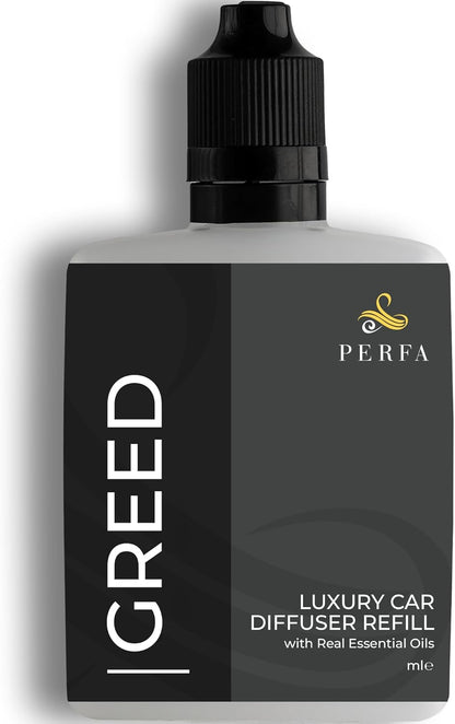 Greed Car Air Freshener for Men | Perfume Inspired Fragrances | Strong Car Freshener with Odour Eliminator Technology | Air Freshener | Long Lasting Automotive Freshener by Perfa