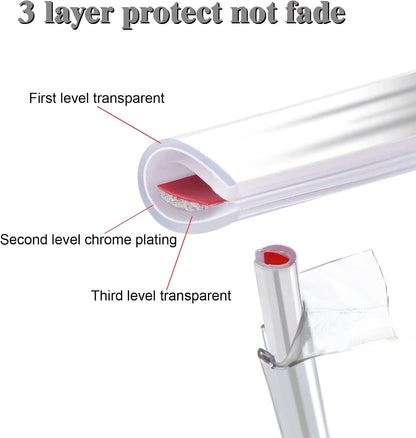 Car Door Edge Guards Chrome Silver Universal U Shape Moulding Trim Strip Automotive Guard Door Protector Decorative for Sedans, Trucks, SUV, ATV (32FT, Silver)