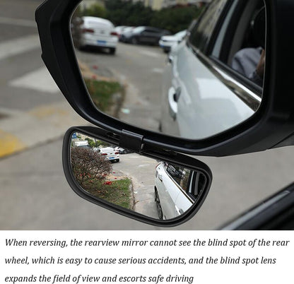 Mandark 2PCS Car Blind Spot Mirror, Rectangle HD Glass Convex Vehicle Rearview Mirror, Wide Angle Adjustible Auto Exterior Blindspot Side View Mirror, Universal for SUV, Sedan, Truck (Black)