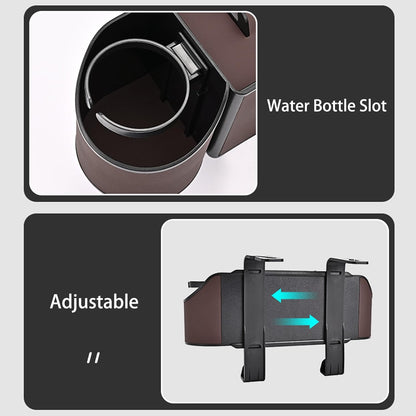 Back Seat Car Organizer,4 in 1 Multifunctional Car Back Seat Storage Box with Drink Cup Holder Tissue Box, for Hold Phone,Snacks, Drinks, Handbag-Black