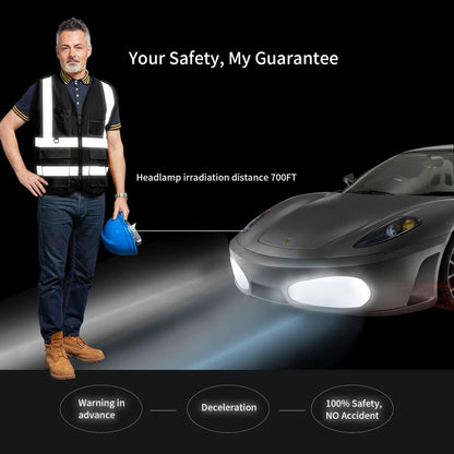 Reflective Safety Vest for Women Men High Visibility Security With Pocket Zipper Front Meet ANSI/ISEA Standard