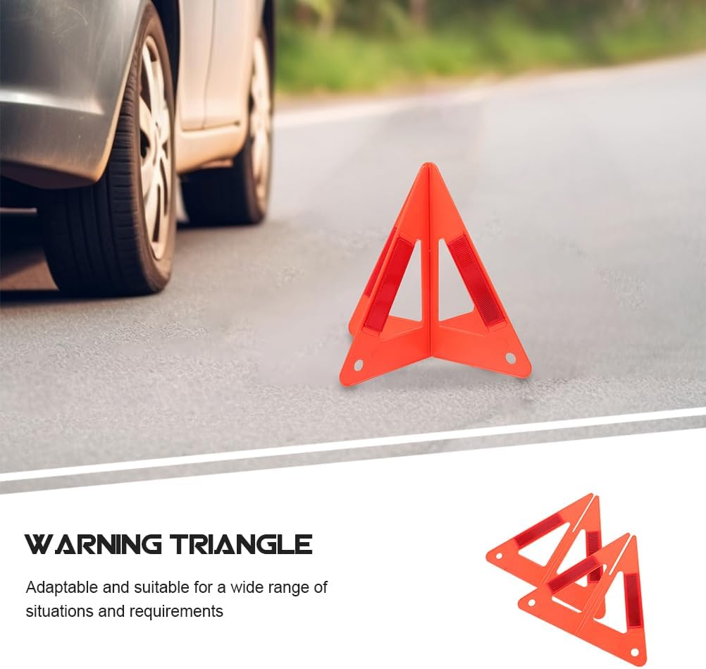ULTECHNOVO 6-Pack Foldable Emergency Safety Triangles, DOT Compliant Reflective Roadside Warning Triangles for Vehicle Breakdown and Accident, High-Visibility Hazard Signs for Truck and Car Road Safet