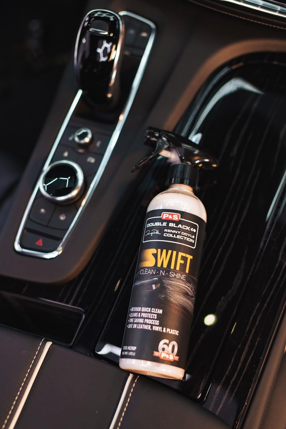P & S PROFESSIONAL DETAIL PRODUCTS Swift Clean & Shine - Interior Cleaner & Protectant for Leather, Vinyl, Plastic - Cleans, Conditions & Leaves a Satin Finish - Fresh Scent - 16 oz