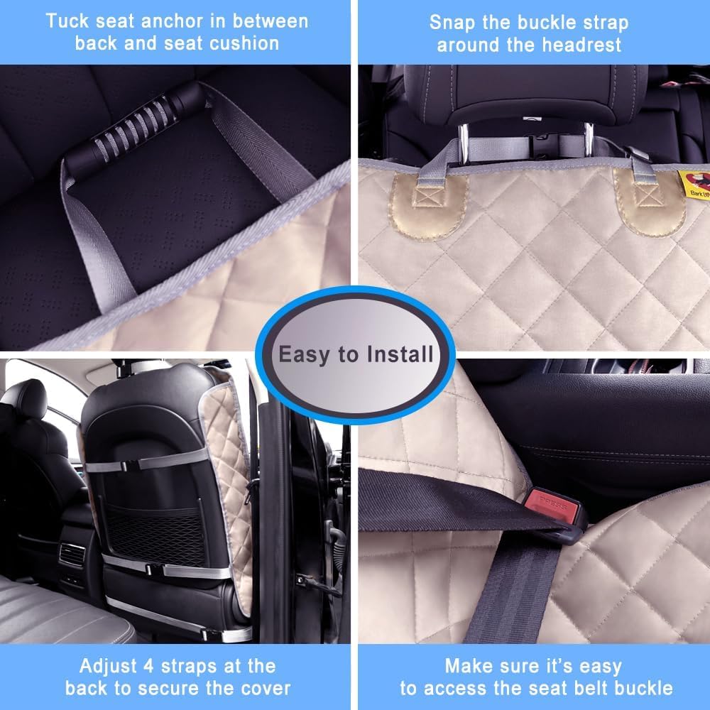 Bark Lover Deluxe Dog Seat Cover for Front Seat-More Durable Waterproof Front Seat Protector, High Heat Resistant and Nonslip Front Seat Cover for Dogs Kids, Universal Size (Black,1 Pack)