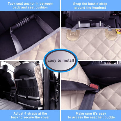 Bark Lover Deluxe Dog Seat Cover for Front Seat-More Durable Waterproof Front Seat Protector, High Heat Resistant and Nonslip Front Seat Cover for Dogs Kids, Universal Size (Black,1 Pack)