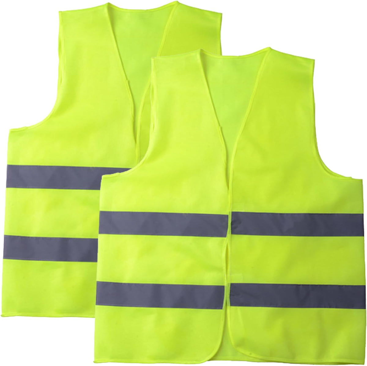 Hao Zhu 2 Pack Hi Vis Safety Vests with 2 Reflective Stripes,for Traffic Work, Running, Surveyor and Guard Construction Vest