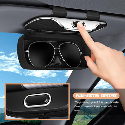 Car Sun Visor Organizer, Car Visor Pocket Wallet Pouch Holder, Vehicle Sunshade Glasses Case Storage Bag with Multi-Pocket Net Zipper, Auto Interior Accessories Universal for SUV Truck Van (Black)
