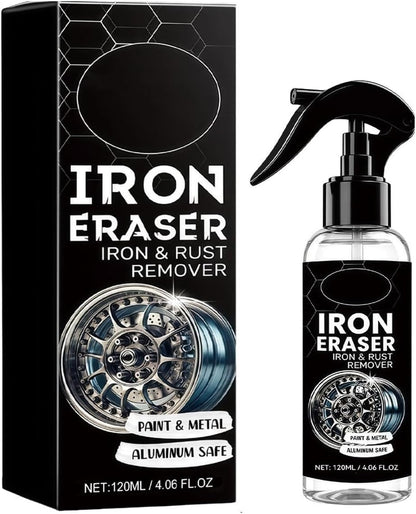 120ML Iron Eraser Rust Remover Spray, Iron Eraser Iron and Rust Remover for Car Wheels and Paint, Fast Acting Rust and Brake Dust Remover, Professional Automotive Surface Cleaning(2PCS)