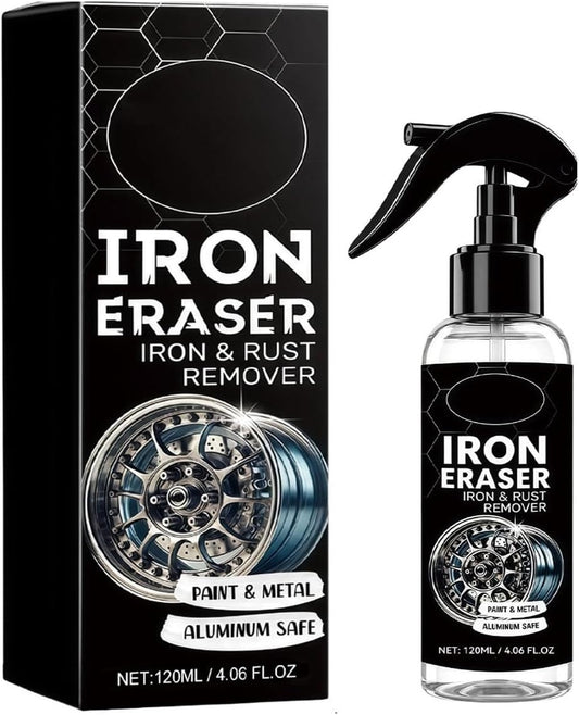 120ML Iron Eraser Rust Remover Spray, Iron Eraser Iron and Rust Remover for Car Wheels and Paint, Fast Acting Rust and Brake Dust Remover, Professional Automotive Surface Cleaning(2PCS)