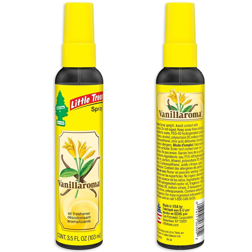 LITTLE TREES Car Air Freshener | Spray Provides a Long-Lasting Scent for Auto or Home | On-the-go Freshness | Black Ice, 6 Air Fresheners
