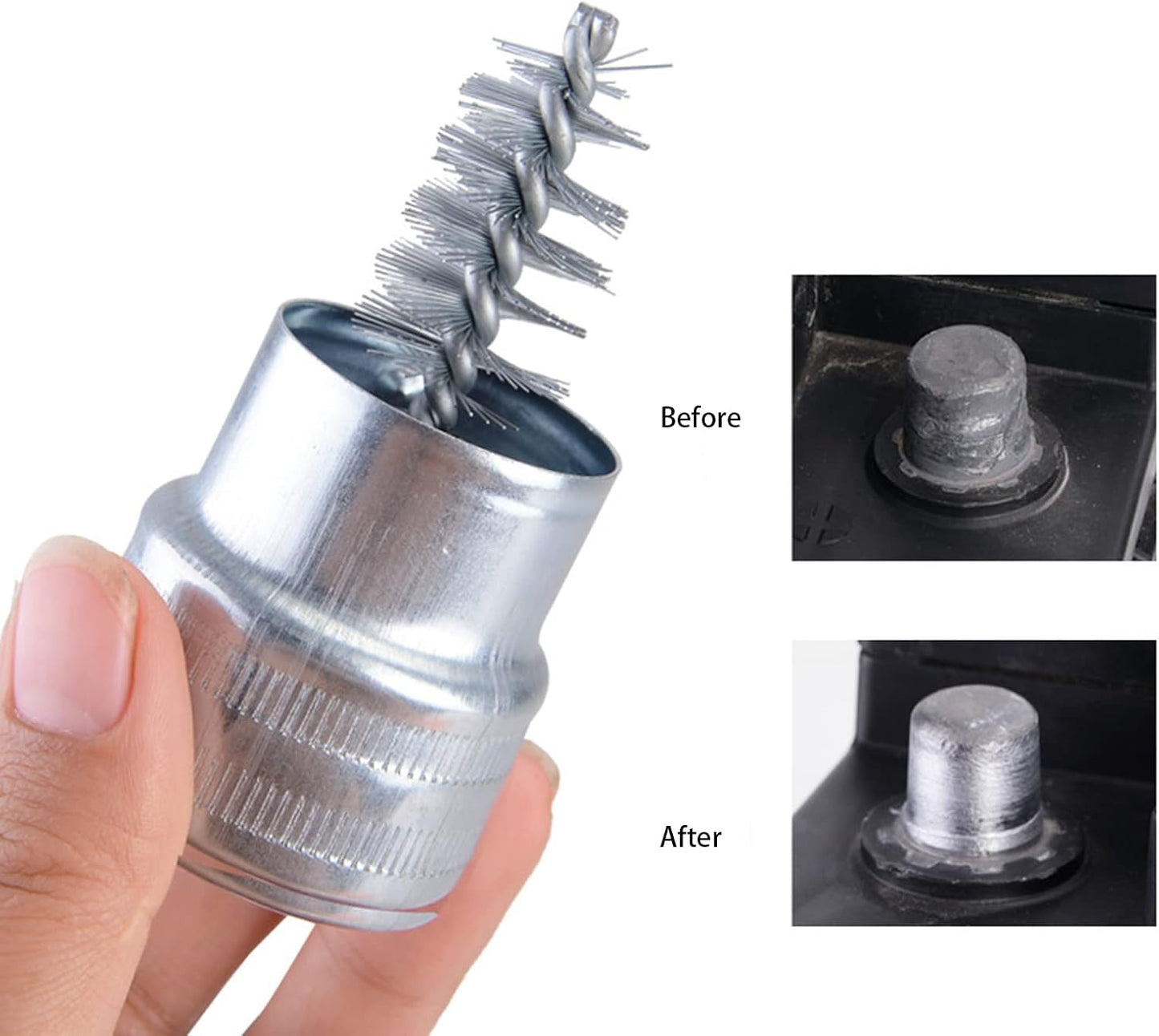 Car Battery Terminal Cleaner, 2 Pcs Battery Post Cleaner Tool Battery Terminal Wire Brush