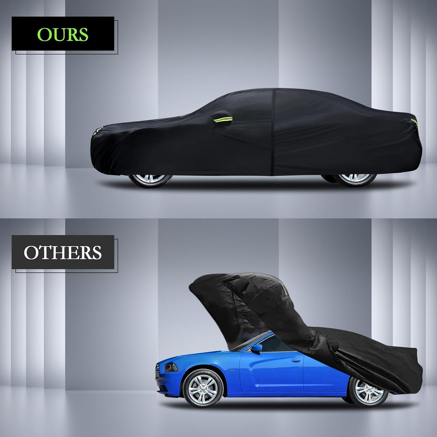 Car Cover Custom Fit for Toyota Corolla 2000-2025, Honda Civic 1991-2025, Waterproof All Weather Full Exterior Cover Rain Sun Protector Car Cover with Door Zipper