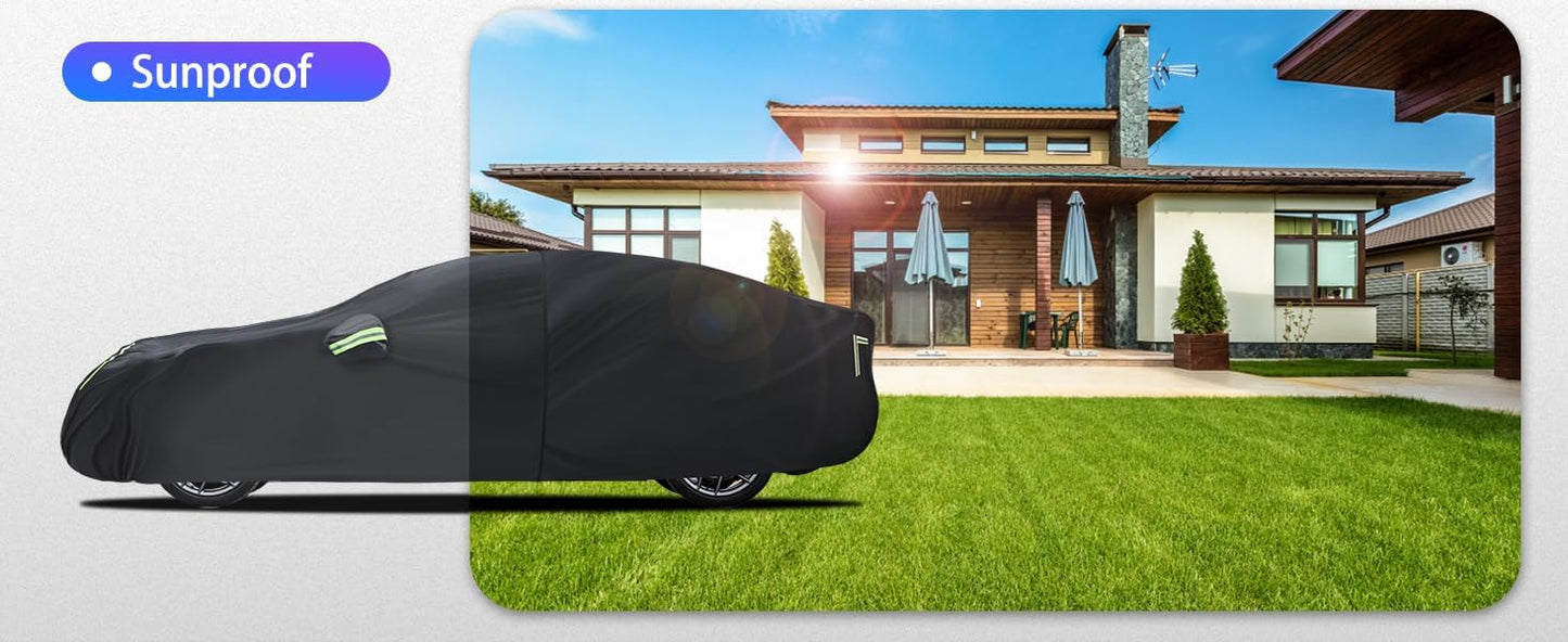Car Cover Custom Fit for Honda CRV 1997-2025,Toyota RAV4 1996-2025, 6 Layers Truck Cover Waterproof All Weather for Automobiles,Outdoor Full Exterior Cover,Rain, Sun, Wind Protection,Black